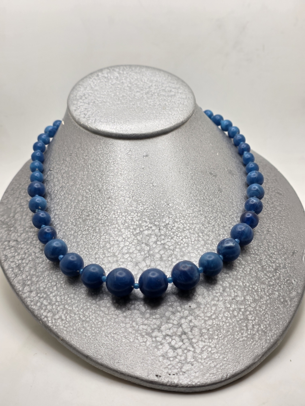 Vintage Blue Beaded Necklace